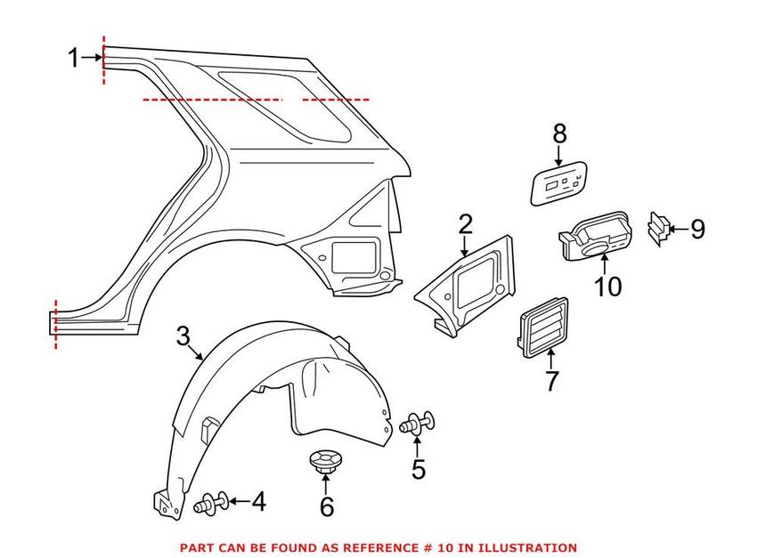 Mercedes Fuel Filler Housing - Rear 1666300067